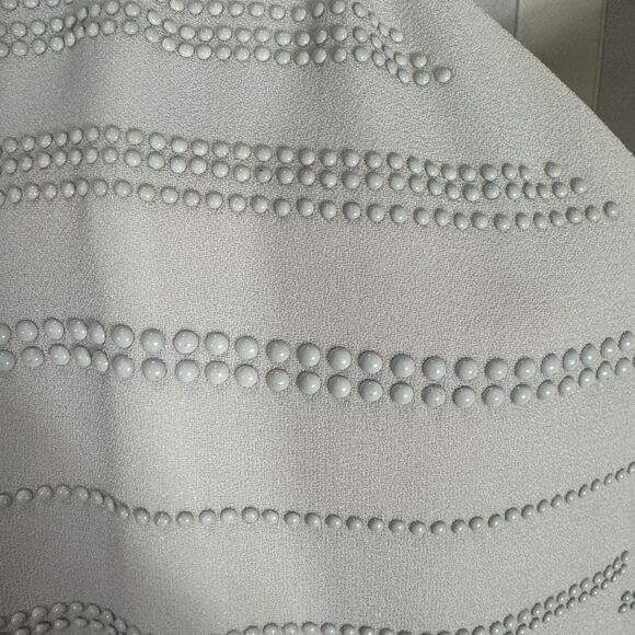 A.L.C. Gigi Shift Dress Womens 8 White Tonal Beaded Sleeveless V Neck Crepe Mini - Picture 7 of 11